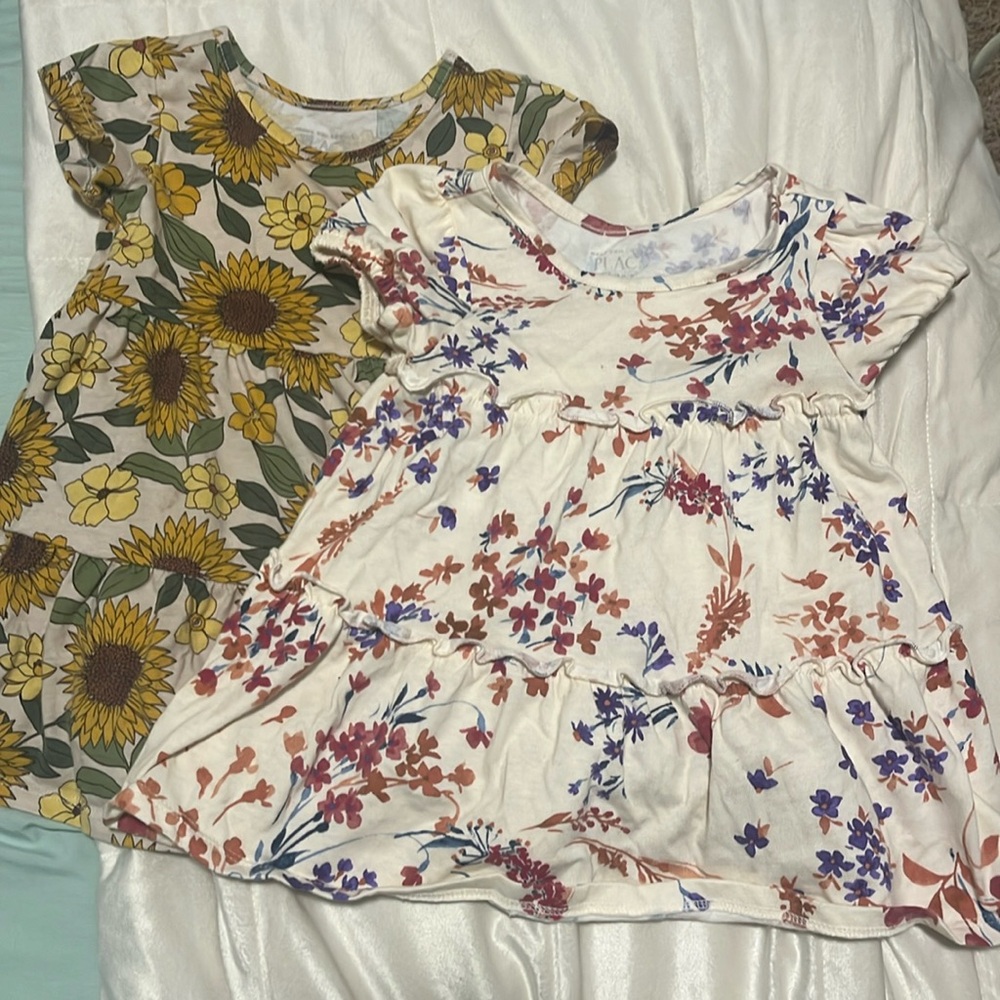 2 children’s place spring/summer dresses 18-24 mo